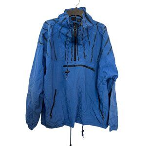 Vintage Sports Club Perth Pullover Windbreaker Jacket Mens XL Blue Black Nylon R